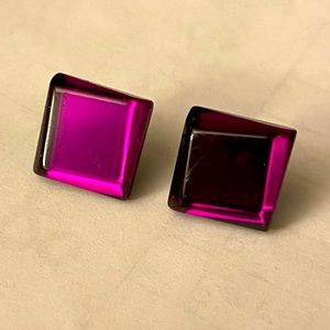 Vintage lucite retro  Mod purple post badass beveled edge earrings